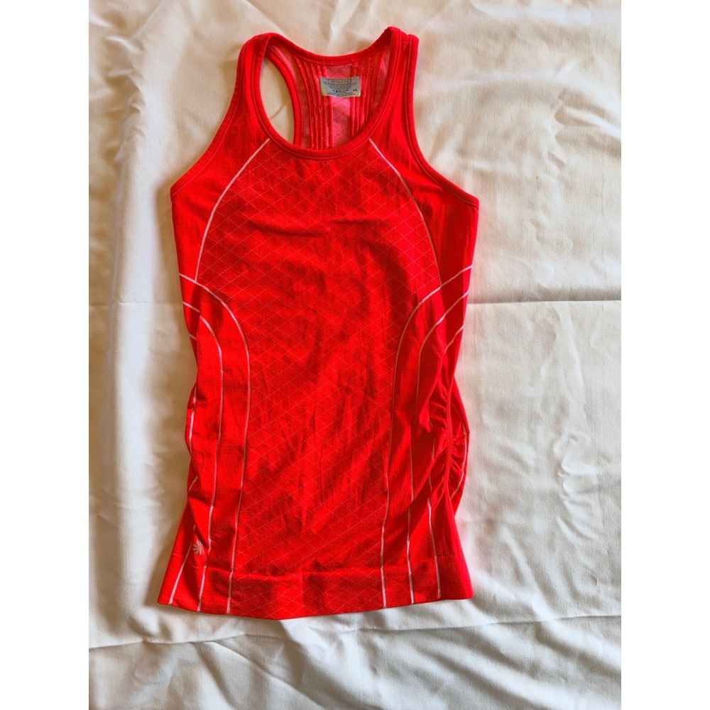 Athleta Momentum Racerback Tank Top Red White Geometric XS 591280-02-2
